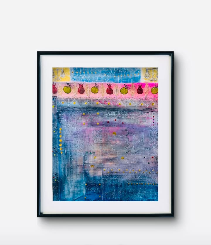 თანამედროვე სიმბოლური აბსტრაქცია ფრესკული და ორნამენტული გავლენებით